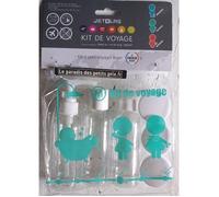 kit de voyage 7 pièces , flacons et pots pour voyager en avion , flacons 80 ml