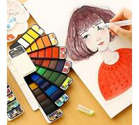 Kit De Voyage À L'aquarelle Pratique, Palette De Pigments De Gouache Solide, Laissez Votre Créativité Parler - Kit De Fournisseurs De Peinture Professionnelle Pour Les Fournitures Scolaires-18color