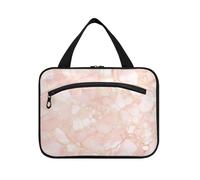 Kit de voyage à suspendre en marbre irrégulier rose doré pour femme avec crochet, trousse de maquillage matelassée pour papa, camping, cartera para maquillaje L