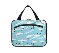 Kit de voyage à suspendre pour homme avec crochet Motif dauphin Bleu, Dessin animé mignon dauphin bleu, L, Décontracté