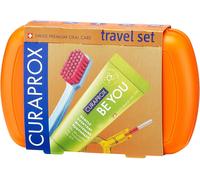 Kit De Voyage - Brosse À Dents Cs 5460 Avec Dentifrice « Be You » 2 Brossettes Interdentaires Cps Prime 07 Et 09 Kit De Soins Dentaires 9,5 Cm X 6 Cm Rose