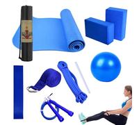 Kit de yoga à domicile, kit de yoga, tapis d'exercice avec postures de yoga - Bande de résistance portable, équipement d'entraînement Pilates de gym à domicile, étirement