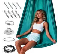 Kit de Yoga Aérien, Balançoire Yoga Inversion Hamac, Capacité 200 kg, Matériel D'installation Complet Inclus, Balancelle Sensorielle D'Intérieur, pour Fitness Musculation Pilates Gym