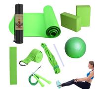 Kit de yoga pour débutant - En latex, 183 x 61 x 0,7 cm, tapis d'entraînement de yoga, design léger et portable | Comprend un sac en filet réglable, ensemble complet de yoga pour les entraînements à