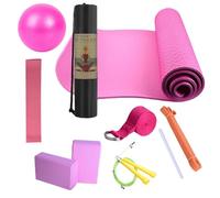 Kit de yoga pour entraînement à la maison, tapis de yoga avec sac de transport, comprend une bande de résistance en latex et une bande d'étirement, équipement d'entraînement portable
