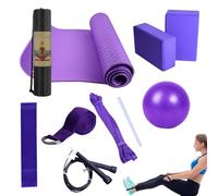 Kit de yoga - Tapis de yoga antidérapant, 2 blocs d'entraînement | Tapis de Pilates, tapis d'exercice, accessoires de fitness pour la maison, la gym, les étirements, la méditation, débutant à avancé