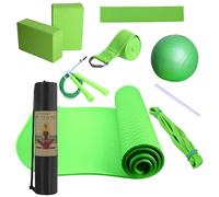 Kit De Yoga, Yoga Set Pour Les Débutants - Mat D'exercice Avec Blocs De Yoga | Comprend Une Bande De Résistance, Une Bande D'étirement, Un Équipement D'exercice Pour Le Pilates Et Le Fitness