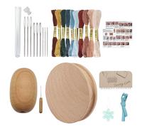 Kit de Zurcido - Disque de patch avec 9 aiguilles, oeuf de zurcide pour réparer des chaussettes avec enfile-aiguille et à coudre en 10 couleurs, pour adultes, broderie, travaux manuels et maison