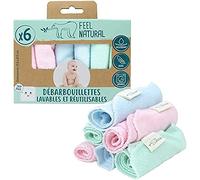 Kit Debarbouillette Bebe Lavable - Serviette Bebe Visage - 21,5 x 21,5 cm - Matière Ultra Douce Adaptée aux Peaux Sensibles Nourrisson Lavable et Réutilisable - Alternative Responsable Feel Natural