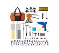 VEVOR Kit Débosselage Carrosserie 89PCS Outil Débosselage sans Peinture avec Extracteur Doré et Pont Kit de Réparation de Bosses Marteau Coulissant Pistolet à Colle Chaud Surfaces Métalliques Voiture