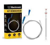 Kit Déboucheur Canalisation 2 en 1 - Furet à Manivelle 2M + Attrape Cheveux 60cm - Déboucheur Mécanique Évier, Lavabo, Douche, WC - Réutilisable, Flexible, Anti-Bouchon