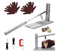 Kit d'écaillage d'huîtres, outil d'écaillage d'huîtres,Machine à ouvrir les huîtres en acier inoxydable | Ensemble d'outils Shucker avec 2 couteaux, gants, ouvre-fruits de mer pour coquillages et huît