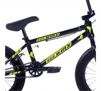Kit Decalart de 11 autocollants pour cadre de vélo BMX universels, couvre-rayures FREE STYLE street race sport running graphiques pour BMX, renouvelle le cadre L102 (029 Jaune FLUO)