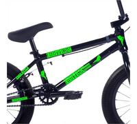 Kit Decalart de 11 autocollants pour cadre de vélo BMX universels, couvre-rayures FREE STYLE street race sport aventure graphiques pour BMX, renouvelle le cadre L101 (069 Vert FLUO)