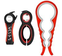 Kit décapsuleur 5 en 1 multifonction en verre avec tapis en silicone antidérapant, pour l'arthrite, les personnes âgées et les personnes ayant une faible force de la main