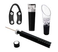 Kit décapsuleur à vin - 4 pièces - Pompe à air - Ouvre-vin de cuisine professionnel avec extracteur de couvercle - Idéal pour Halloween, Noël, fêtes, maison, barbiers, adultes, bières et