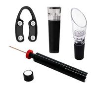 Kit décapsuleur à vin - 4 pièces - Pompe à air - Ouvre-vin de cuisine professionnel avec extracteur de couvercle - Idéal pour Halloween, Noël, fêtes, maison, barbiers, adultes, bières et