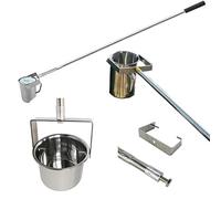 Kit d'échantillonnage d'eau en acier inoxydable, tige télescopique d'échantillonnage d'eau avec bécher d'échantillonnage de 1000 ml, louche d'échantillonnage pour eaux usées(5m)