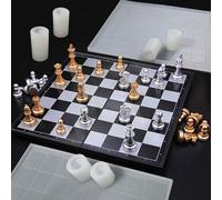 Kit D'échecs En Silicone, Moule En Résine, Pièces D'échecs Internationales, Damier, Moule Fait À La Main Pour Outils De Bricolage, Résine Cristal Époxy, Chec L9f5