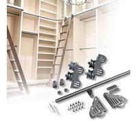 Kit d'échelle coulissante avec Rail Mobile et rallonge rétractable, Comprenant des roulettes de Sol (échelle Non Incluse) (Taille : kit de Rail de 400 cm)