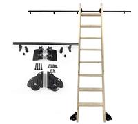 Kit d'échelle coulissante DMCHENGMA, Noir, Fer forgé, DT-7248, 3,3 à 24 pieds, Résistant à l'intempérie, Extensible, Portable