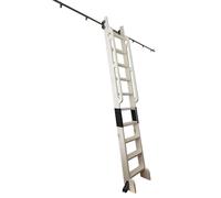 Kit d'échelle coulissante polyvalente de 3 m pour bibliothèque, armoire et cuisine - Système de rails rétractables réglables de 3,3 à 7,3 m - Pour étagères, armoires et cuisines - Kit complet de