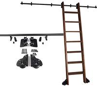 Kit d'échelle coulissante pour bibliothèque roulante pour échelle de bibliothèque Rails coulissants Robustes Échelles roulantes (sans échelle) (Kit de Rails de 100 cm)