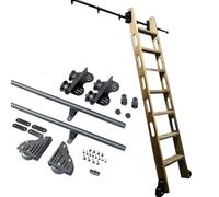 Kit d'échelle de bibliothèque à roulettes, Rail Rond Uniquement, sans roulettes, Rail d'extension pour échelle télescopique coulissante, Rail d'échelle Mobile pour Bureau