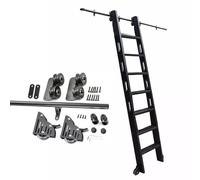 Kit d'échelle roulante de bibliothèque de 1 à 7,3 m, kit de rail coulissant pour échelle, kit de fixation pour grenier intérieur, rail de guidage pour échelle mobile (échelle non incluse), s