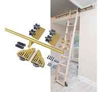 Kit d'échelle roulante pour porte de grange coulissante, rail d'extension d'échelle mobile pour la maison, le loft, l'intérieur, la librairie avec roulettes de sol (sans échelle)