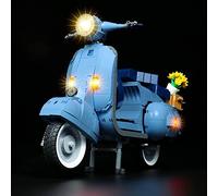 Kit d'Éclairage à LED BrickBling pour Vespa 125 10298 (Pas de Modèle Lego) - Kit DIY Creator Expert pour Scooter Baby Blue, Lumière Décorative