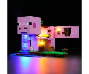Kit d'éclairage à LED pour Lego Minecraft The Pig House 21170 (non modèle, éclairage uniquement) BrickBling Kit d'éclairage DIY Lumière décorative