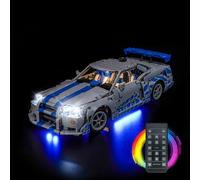 Kit d'éclairage à télécommande compatible avec Lego 42210 2 Fast 2 Furious Nissan Skyline GT-R (R34) Car (pas de modèle), kit d'éclairage LED compatible avec Lego 2 Fast 2 Furious Nissan Skyline GT-R