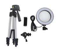 Kit d'eclairage annulaire video LED a intensite variable de 6 pouces avec trepied, support pour telephone portable et port USB