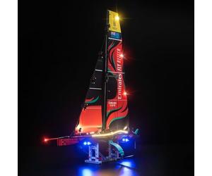 Kit d'éclairage avec télécommande compatible avec Lego Emirates Team New Zealand AC75 Yacht (sans modèle), kit d'éclairage LED compatible avec 42174 Technic Emirates Team New Zealand AC75