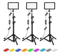 Kit d'éclairage de Photographie à intensité Variable 5600 K USB LED Video Studio Streaming Lights avec trépied réglable et filtres de Couleur pour Dessus de Table/Prise de Vue vidéo Photo