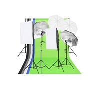 vidaXL Kit d'éclairage de studio photo 190238 – Softbox et système de toile de fond – Noir G