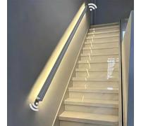 Kit d'éclairage d'escalier avec détecteur de mouvement avec bande LED, blanc chaud 3000 K, rampe d'escalier éclairée, 4,5 m, côté gauche