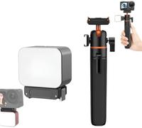 Kit d'éclairage et trépied compatible avec DJI Action 5Pro, 5 - Support magnétique, lumière de remplissage LED compacte + support réglable pour vlogging (gris étoilé)