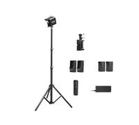 Kit D'Éclairage Extérieur pour Caméra COB 80 W 2500-6500 K Lumière LED à Intensité Variable pour Studio Photo et Film Prise UE