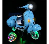 Kit d'éclairage LED avec télécommande RVB pour Lego Vespa 125, kit d'éclairage décoratif pour scooter Lego 10298 Vespa vintage, cadeau créatif pour adultes - Kit de lumières uniquement, pas de modèle