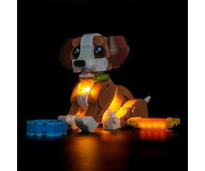 Kit d'éclairage LED compatible avec Lego 31382 Animaux mignons : chiot Playful Dog (pas de modèle), kit d'éclairage décoratif compatible avec Lego Cute Animals Playful Puppy Dog Modèle de briques de