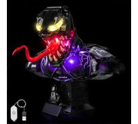 Kit d'éclairage LED compatible avec Lego 76356 Venom Bust (pas de modèle) | Interrupteur tactile, kit d'éclairage décoratif, montage facile et éclairage stable, cadeau de fête parfait