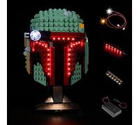 Kit d'éclairage LED pour casque Lego Boba Graisse (Aucun modèle), BrickBling Kit de décoration LED pour Lego 75277 Boba Graisse Masque Collectible Cadeau de