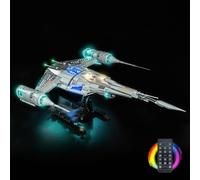 Kit d'Éclairage LED pour Lego 75442 The Mandalorian's N-1 Starfighter - Alimenté USB Effet Luminaires DIY sans Soudure Facile à Installer (Modèle Non Inclus)(Version télécommande)