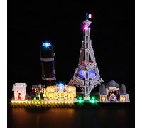 Kit d'éclairage LED pour Lego Architecture Pari (Pas de modèle Lego) BrickBling Compatible avec Lego 21044 Décoration de Maison et d'espace, idées Cadeaux pour collectionneu