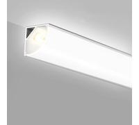 Kit d'éclairage LED pour moulures de corniche - 3 pièces d'éclairage indirect pour plafond/mur, diffuseur en aluminium arqué pour rail LED et armoire, éclairage mural décoratif (13 mm x 13 m