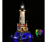 Kit d'éclairage LED pour Phare motorisé Lego, kit d'éclairage de décoration télécommandé pour Lego 21335 Building Block Creative Toy Light (Pas de modèle Lego) Version télécommandée