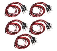 Kit D'éclairage LED pour Voiture RC, 5pcs Kit D'éclairage LED pour Voiture RC 24,8 Pouces 6LED par Pièce en Silicone Durable Opération Facile 6Leds éclairage de Voiture RC pour Avion de Coffre de Voit