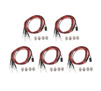 Kit d'éclairage LED pour voiture télécommandée, 5 pièces, perles lumineuses rouges pour Traxxas Axial SCX10 D90 HPI